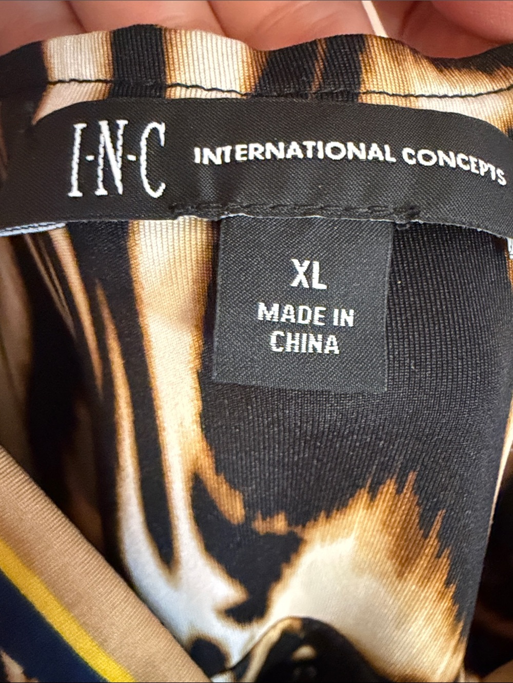 INC International Concepts Black and Tan Animal Print Maxi Dress - Picture 2 of 3